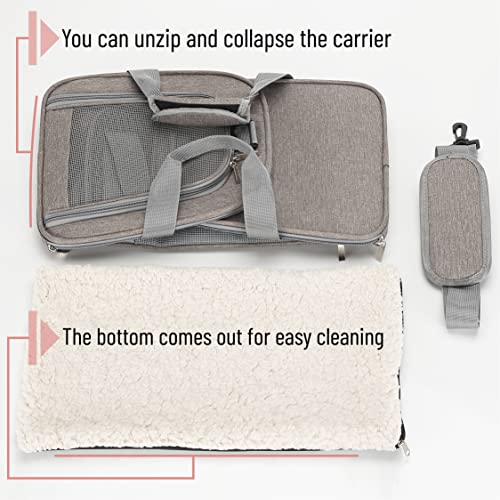 Mr. Pen- Pet Carrier, 17.5" x 11.2" x 11.5", Medium Size, Gray, Portable Travel Carrier for Small Pets, Cats & Small Dogs,...
