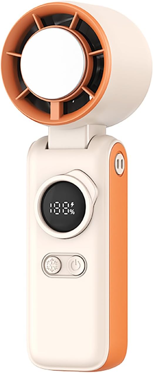 Portable Handheld Turbo Mini Fan with Semiconductor Ice Cooling,5 Gear Strong Wind,6000mAh Rechargeable Personal fan, Batt...