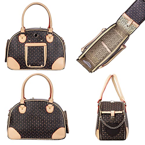 Adriene's Choice Luxury Pet Carrier, Puppy Small Dog Carrier, Cat Carrier Bag, Waterproof Premium PU Leather Carrying Hand...