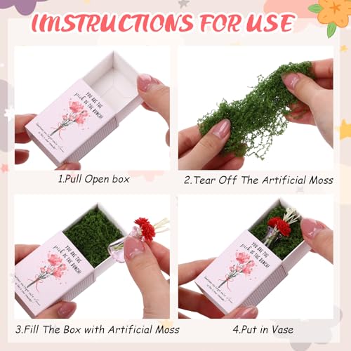12 Sets Mother's Day Bulk Gifts for Women Teacher Nurse Appreciation Positive Mini Bud Vases with Flower Office Desk Decor...