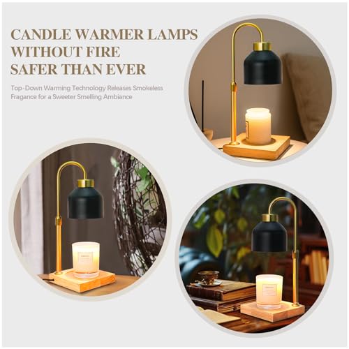 Xiwoa Electric Candle Warmer Lamp with 2H/4H/8H Timer Dimming Height Adjustable Safety Night Lamp, Home Scented Jar Candle...