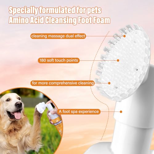 GJYC PET Paw Cleaner for Dogs and Cats,Magic Foam - Clean Paws No-Rinse Foaming Cleanser-Dry Shampoo, Foot Cleaner Brush -...