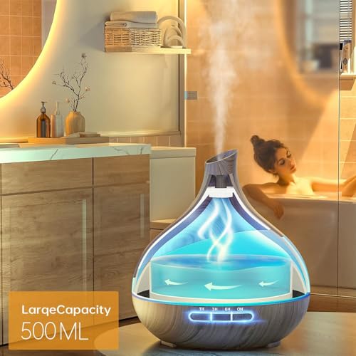 HJTHJT 500ML Essential Oil Diffuser: Aroma Diffuser with Remote Control for Hotel Spa Yoga Room - Humidifiers for Bedroom ...