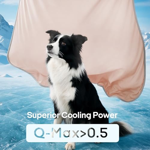 Zonli Premium Cooling Blanket for Dogs-Lightweight Fluffy Pet Throw & Bed Cover,Cooling Mat for Dogs,Cats&Puppies - Breath...