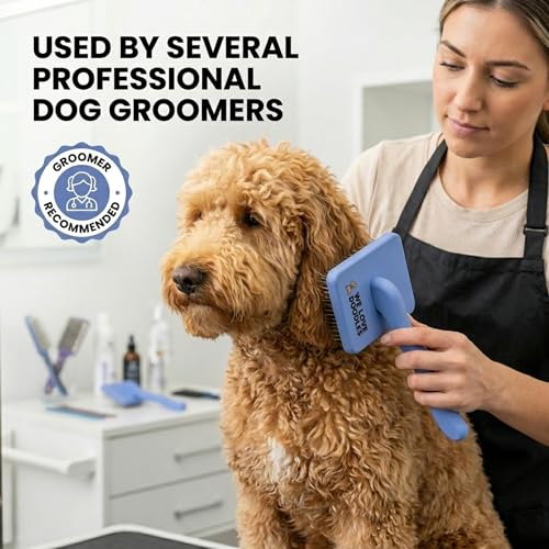 Slicker Brush for Dogs, Dog Grooming Supplies - Best Doodle & Poodle Brush for Haired Dogs - Goldendoodle Pin Detangler fo...