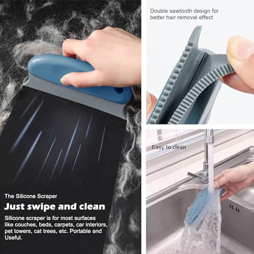 Pet Hair Remover 3-Pack, Dog Cat Hair Remover, Lint Shaver Cleaner Pro, Fur Removal Tool, Portable Carpet Scraper, Fuzz Ro...