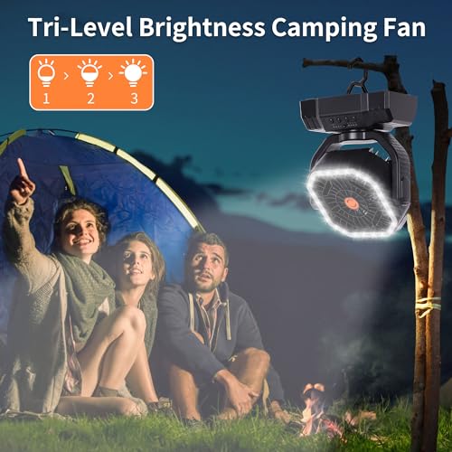 AVV 20000mAh High Speed Portable Camping Rechargeable Fan with Remote Control, Battery Powered with Auto Oscillating with ...