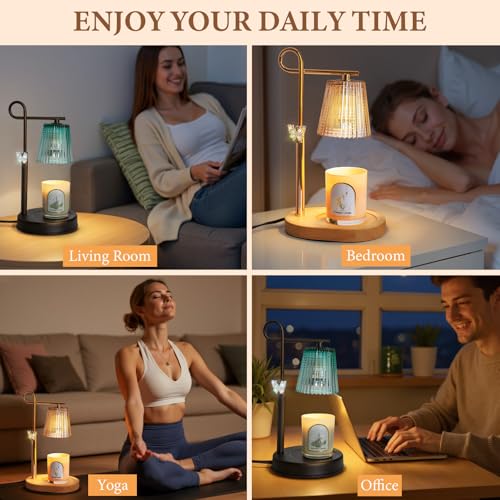 SHARE&CARE Candle Warmer Lamp - Valentine's Festive Metal Wax Melter with Timer & 4 Dimming Modes, Gift-Ready for Women, C...
