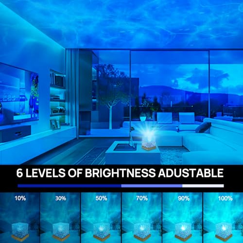 ZLDYPINK Ocean Wave Projector Light, 16 Colors Luminorthe Cube Lamp, 3D Holographic Water Ripple Lamp with Remote Control,...