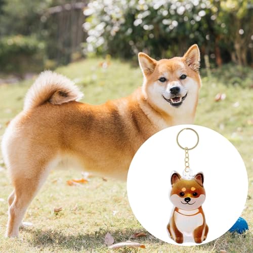 6pcs Dog Hair Storage Keychains, 6 Types Cute Clear Dog Hair Keepsake Keychain with Gold Keyring Pet Fur Storage Collectio...