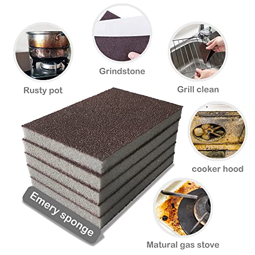 Krisler Carborundum Sponge Nano Emery Sponges Caspian Stone Pot Clean Brush Rust Eraser Grit Scouring Pads Pot Cleaning Pa...