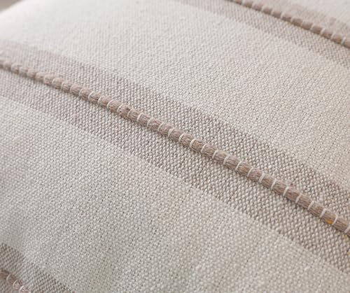 Cethom Boho Throw Pillow Covers 20x20 Set of 2, Taupe Striped Decorative Pillow Cases for Couch Chair Bed, Textured Farmho...