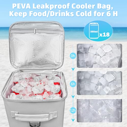 XYFuuee 2-in-1 Cooler Organizer Insert for X Large Bogg Bag Accessories, PEVA Portable Leak-Proof Ice Chest, Lightweight M...