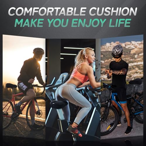 MEENCOOL Bike Seat Cushion - Gel Padded Bike Seat Cover for Men Women Comfort, Adjustable Velcro Secure Bicycle Seat Cushi...
