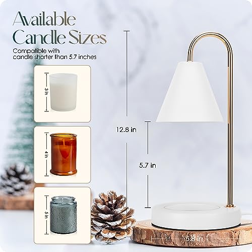Aimoptg Candle Warmer Lamp,Electric Candle Warmer with Dimmable Light,Scented Wax Melter,No Smoke,Compatible with Various ...