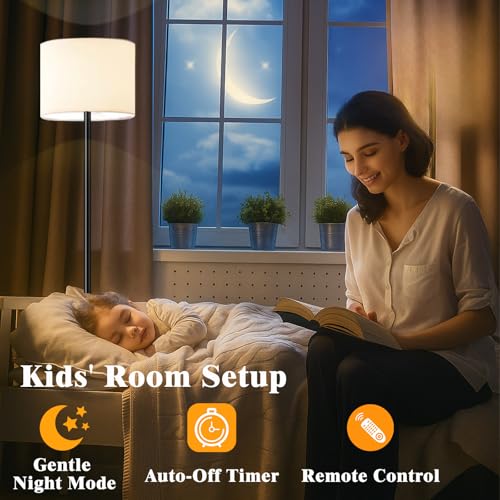 Fuvqeyes Smart Floor Lamp with APP & Remote Control - Dimmable RGB & White Light (3000K-6500K) for Living Room, Bedroom, O...
