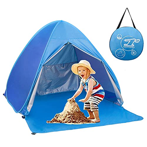 Pop Up Beach Tent Shade Sun Shelter UPF 50+ Canopy Cabana 2-3 Person for Adults Baby Kids Outdoor Activities Camping Fishi...