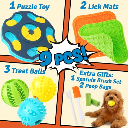 Forfon 9 Pack All-Around Dog Puzzle Toy Set -Mentally Stimulating Dog Enrichment Toys for Small to Medium Smart Dogs, Incl...