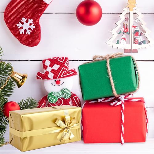 120 Sheets Christmas Tissue Paper for Gift Bags, 20" x 14" Red Green Gold White Wrapping Tissue Paper for Gifts Holiday De...