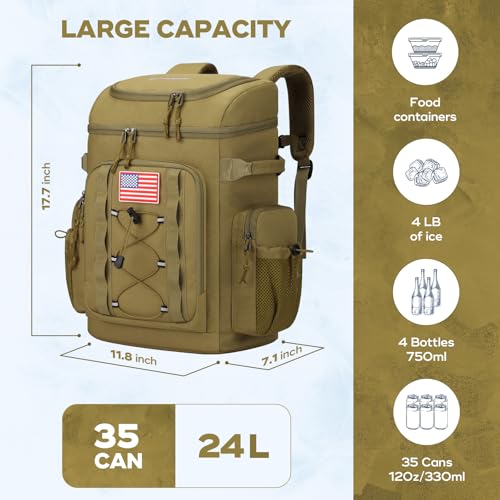 Maelstrom Backpack Cooler,Soft Lightweight Leakproof Cooler Backpack,Men Women 35/50 Can Insulated Cooler Bag,Keeps Hot/Co...