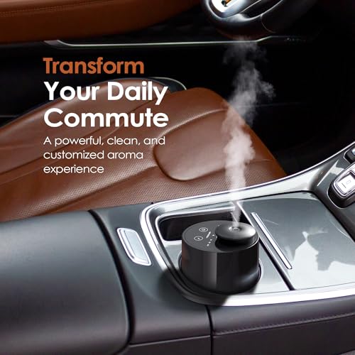 Airversa Waterless Diffuser for Essential Oil, Car Diffsuer, Battery Operated Nebulizer, 0.7 Fl Oz/ 20mL, Mini Scent Air M...