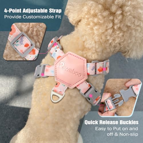 Pawaboo Small Dog Harness and Leash Set, Puppy Harness X-Frame No Pull No Choke, Dog Vest Harnesses Adjustable for Small M...