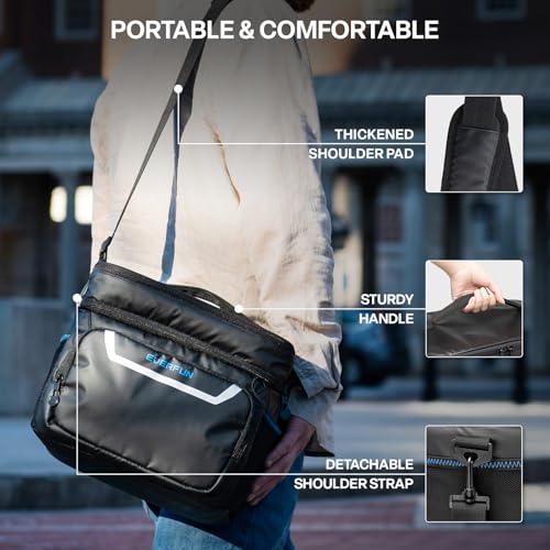 EVERFUN Small Cooler Bag 24/48 Can Insulated Lunch Box Double Deck Soft Leak-Proof Waterproof Collapsible Ice Chest for Me...