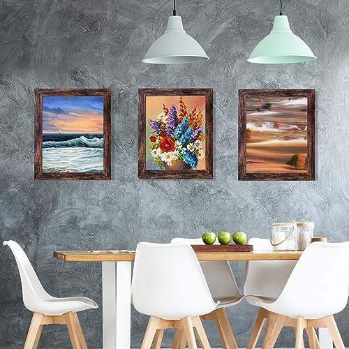 LUCKYLIFE 8x10 Picture Frame Brown for Wall Mounting or Tabletop Display, 2 Pack