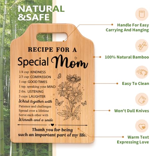 Gifts for Mom Mothers Day, Moms Birthday Gift Ideas, Recipe Cutting Board for Moms, Best Gifts for Mom Birthday, Christma...