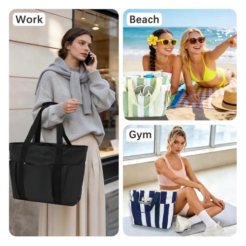 Fammart Waterproof Beach Bag for Women with Wet Pocket, Beach Tote Compatible with Stanley Cup for Pool Travel Cruise