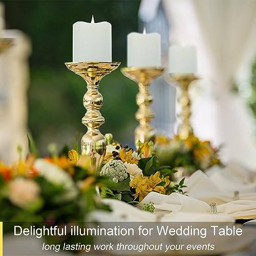 TECHLONG Flameless Candles Battery Operated with Timer, 3D Moving Flame Flickering, Last 600+ Hours Battery Candles, 3" x ...