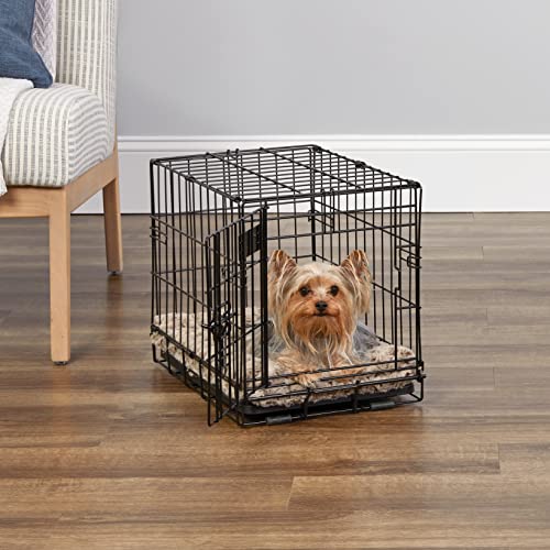 MidWest Homes for Pets 18-Inch iCrate for Tiny Breeds, Up to 10 lbs, Single Door Folding Dog Crate with Divider Panel, Lea...
