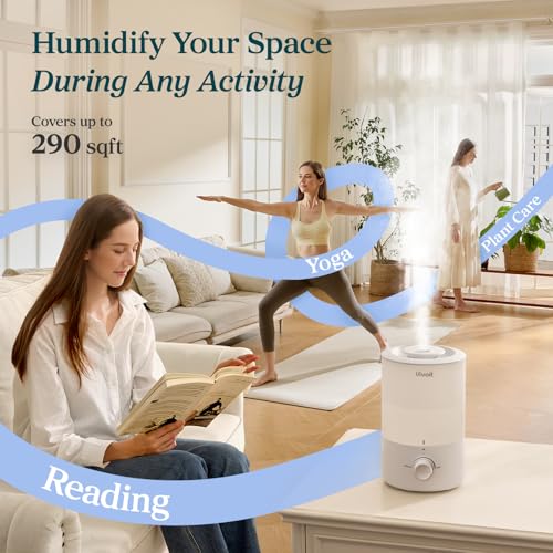LEVOIT - Humidifiers for Bedroom - Quiet (3L Water Tank) - Cool Mist/Top Fill/Essential Oil Diffuser/25Watt - Home/Large R...