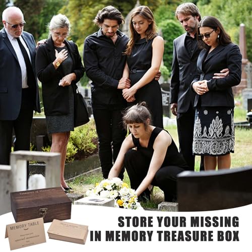 Oxmidud Wooden Share Love & Memories Box with 50 Pcs Share A Memory Cards for Celebration of Life Decorations - Elegant Ke...