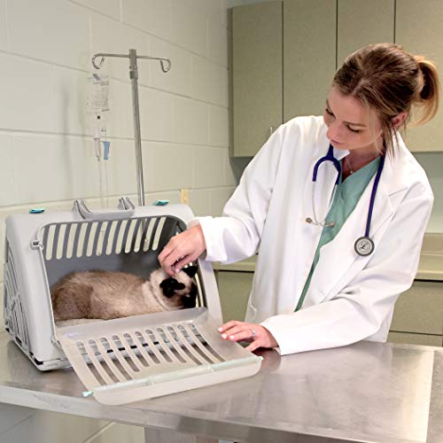 SportPet Large Hard-Sided Travel Cat Carrier - Cat Carrier with Patented Wide Side-Opening Door, Foldable Portable Pet Car...