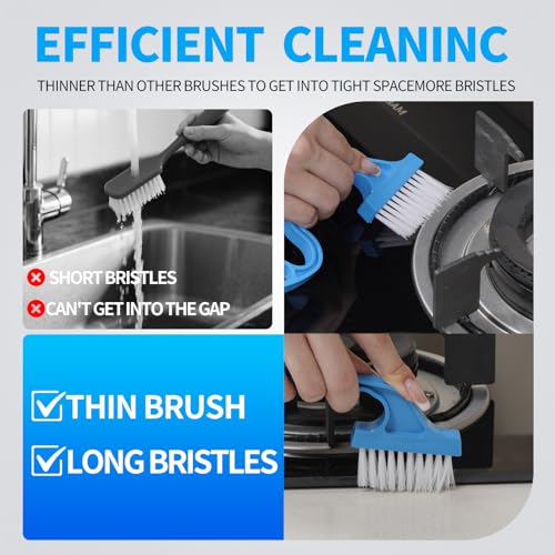 Window Track Cleaner Tool Set, 13 Pcs Magic Window Sill Cleaning Tools Kit with Groove Cleaning Brush for Door Tracks, Til...