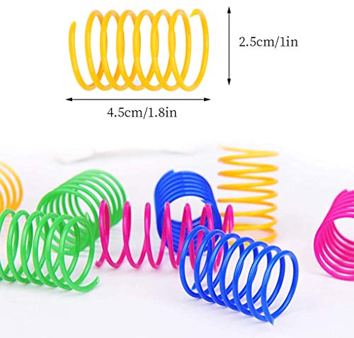 ISMARTEN Cat Spring Toy (60 Pack), Cat Kittens Toys Plastic Coil Spiral Springs for Swatting, Biting, Hunting, and Active ...