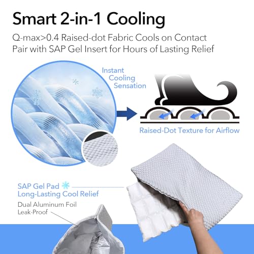 GooCare 2-in-1 Cooling Pet Mat for Small Dogs & Cats - Q-Max>0.4 Ice-Silk Fabric, 2 Removable Gel Inserts, Leak-Proof, Was...