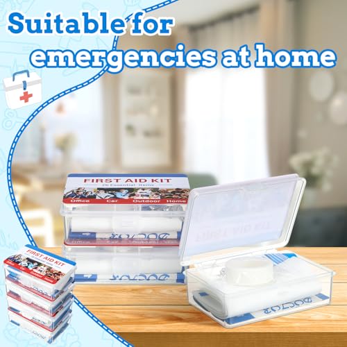 Threlaco 12 Set Mini First Aid Kit Bulk Mini Portable Travel Kit Resistant Case for Convenience First Aid 12 Pack Boxes of...