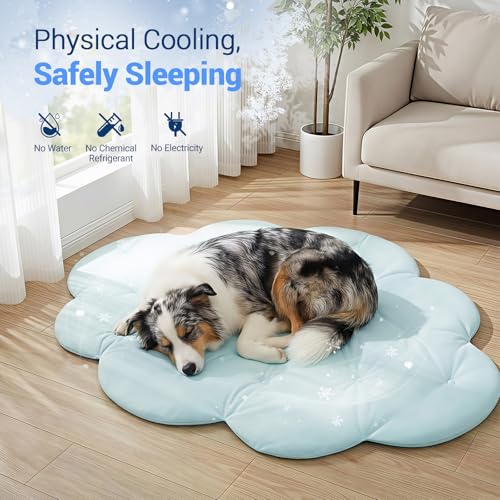 Tivray Dog Cooling Mat, 47'' × 35'' Large, Self-Cooling Mat for Dog, (Cool & Warm) Double-Sided Pet Cool Pads for Crate, K...