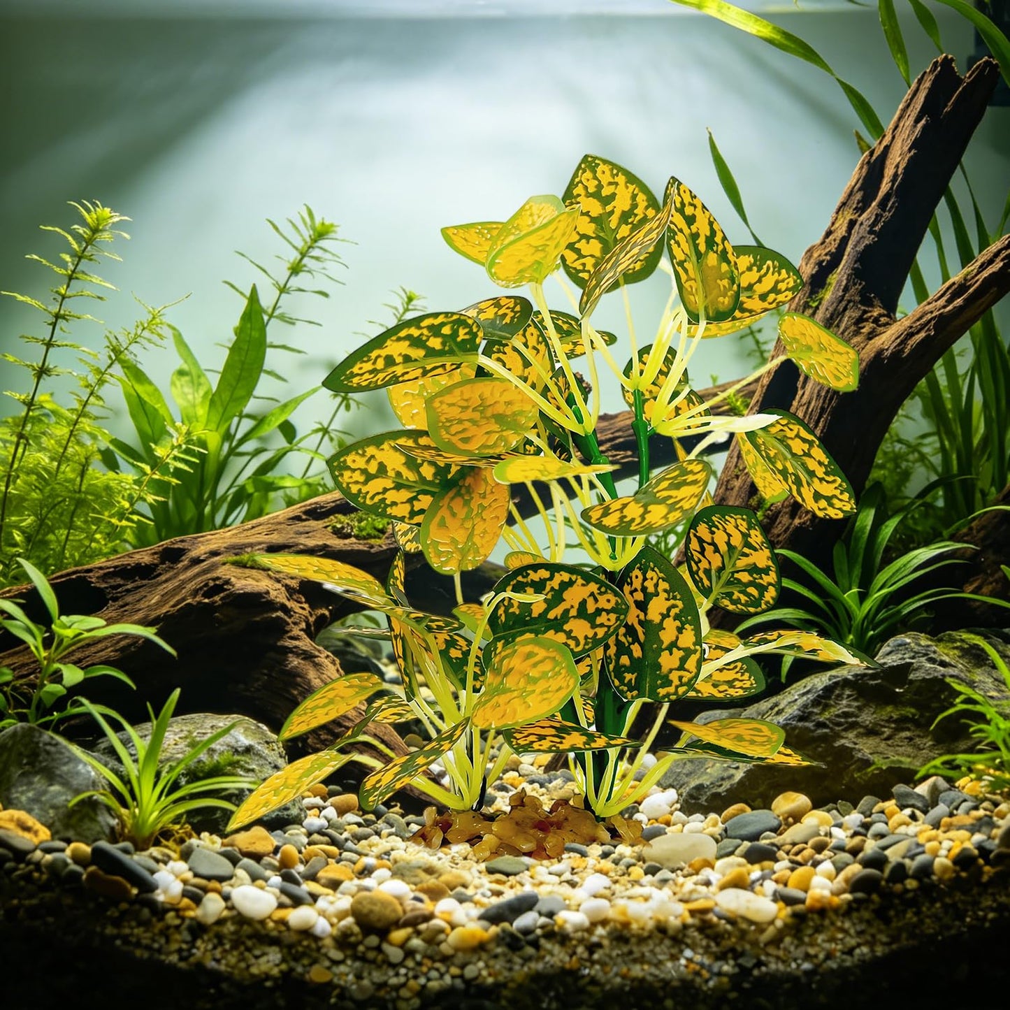 Silk Aquarium Plants 2-Pack, 8.6-inch Artificial Aquarium Silk Plants -  Simulated Fish Habitat Decor, Safe Silk Plants For Aquariums Fish Fishbowl