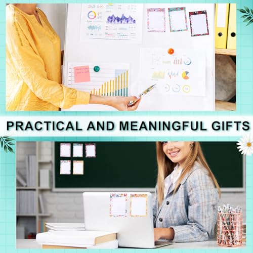 Kosiz 60 Pcs Flower Notepads with Pens Floral Sticky Notes Funny Ballpoint Pens Bulk Floral to Do List Memo Pads for Flowe...