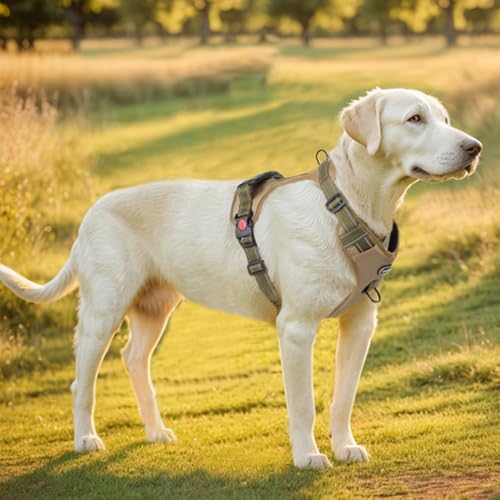 LUVMOJO Tactical Dog Harness and Leash Set, No Pull Adjustable Heavy Duty Pet Vest with Handle, Reflective Harnesses and L...