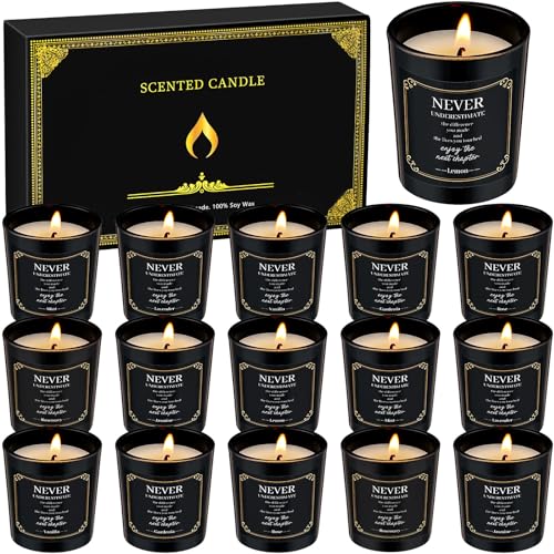 MTLEE 16 Pack Scented Candles Gifts Set Aromatherapy Soy Wax Candles Bulk Scented for Bridesmaid Birthday Valentine Mothe...