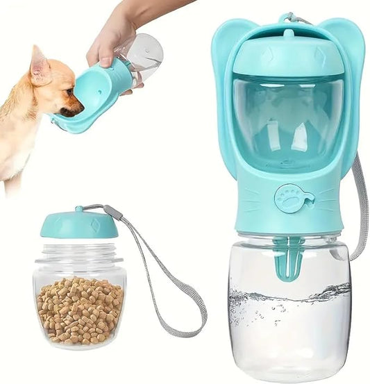 Outdoor Water Bottle for a Dog, Portable pet Water Bottle with Food Container, Leak Proof Dog Travel Water Bottle, Dog Wat...