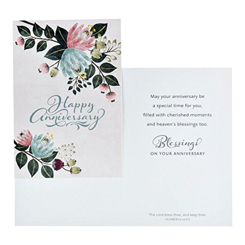 DaySpring - Anniversary - Celebrating Your Anniversary - 4 Design Assortment with Scripture - 12 Boxed Floral Cards and En...