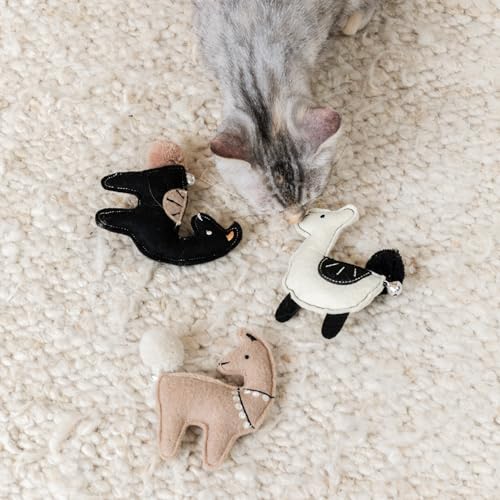 Fringe Studio Llamas JUST SAY Cat Toy Mini Sets of 3, PetShop Collection (904048)