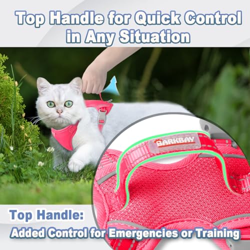 Cat Harness and Leash Set Escape Proof for Kitten Walking, Soft Adjustable Top Handle Vest Harnesses for Cats, Easy Contro...
