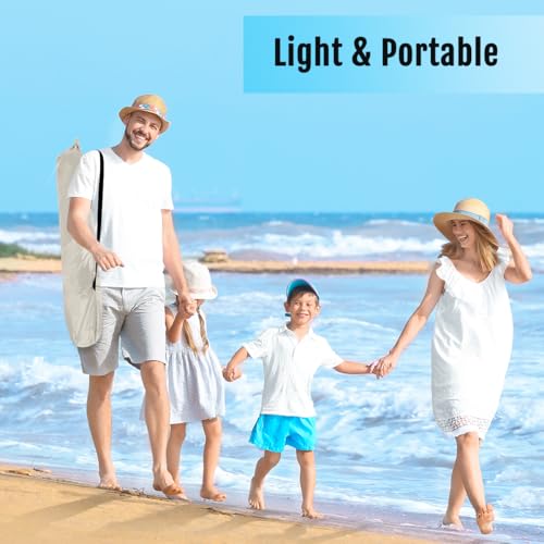 WhiteFang Deluxe Pop Up Beach Tent Sun Shade Shelter for 3-4/5-6 Person, UV Protection, Extendable Floor with 3 Ventilatin...