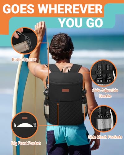Soft Cooler Backpack 30 Cans/45 Cans, Backpack Coolers Insulated Leak Proof Thermal Lunch Backpack for Men Work Small Cool...